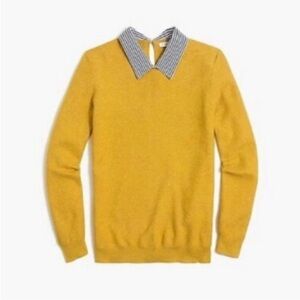 J.Crew‎ Factory | Mustard Textured Collared Sweater | 100% Cotton | XS
